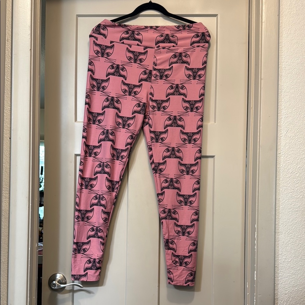 Pink Cat Print Leggings